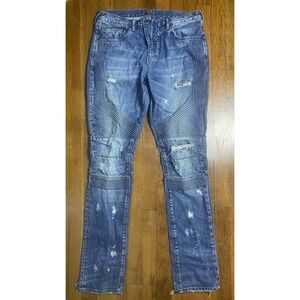PRPS La Sabre Distressed Men's Tapered Jeans Grunge Rock Moto Shredded 34 x 33